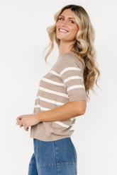 Huntington Striped Top | Stone + Cream